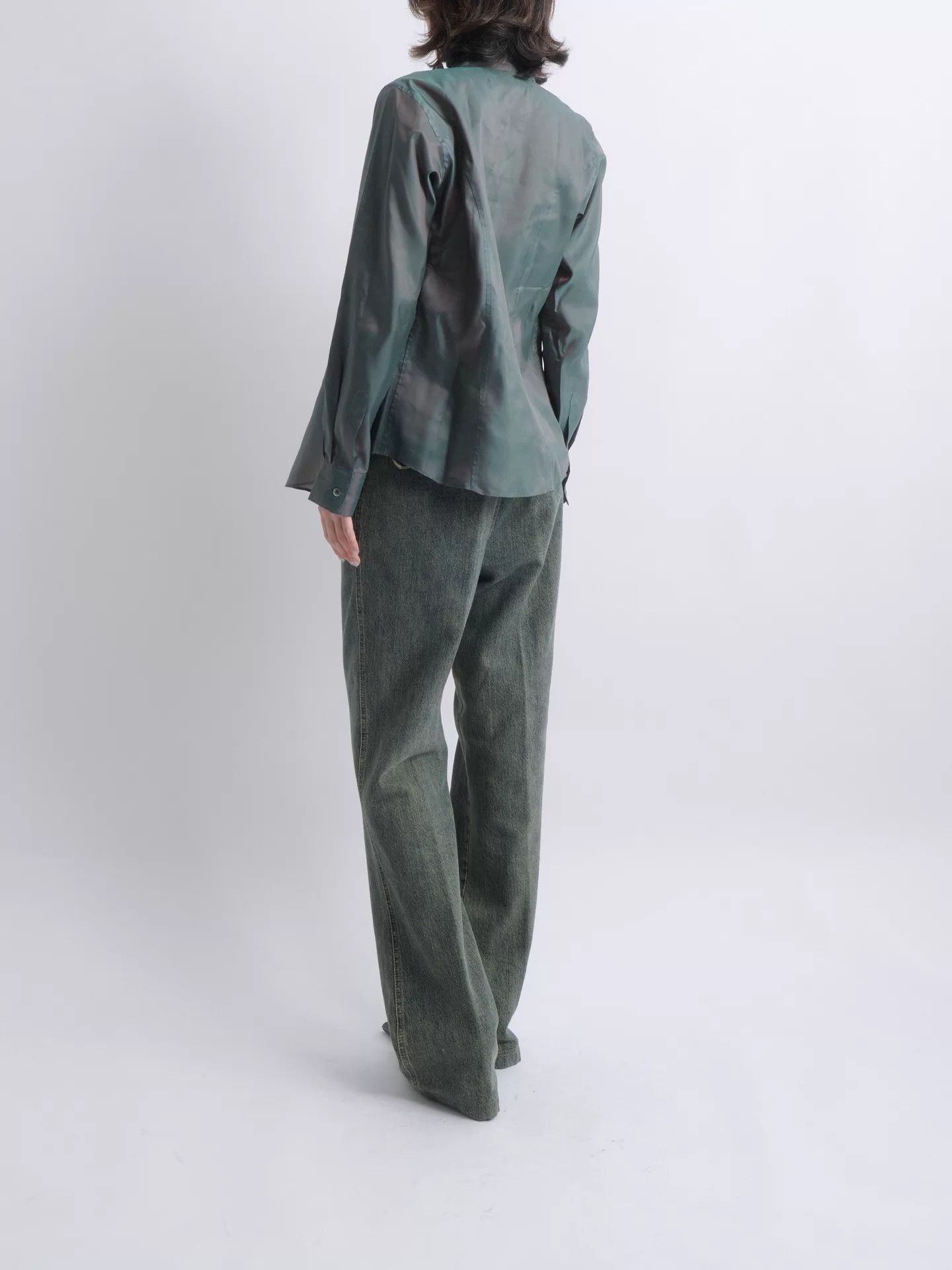 Junya Watanabe JUNYA WATANABE 2003 Experimental Pearl Scarf Collar Shirt Size M / US 6-8 / IT 42-44 - 4 Thumbnail