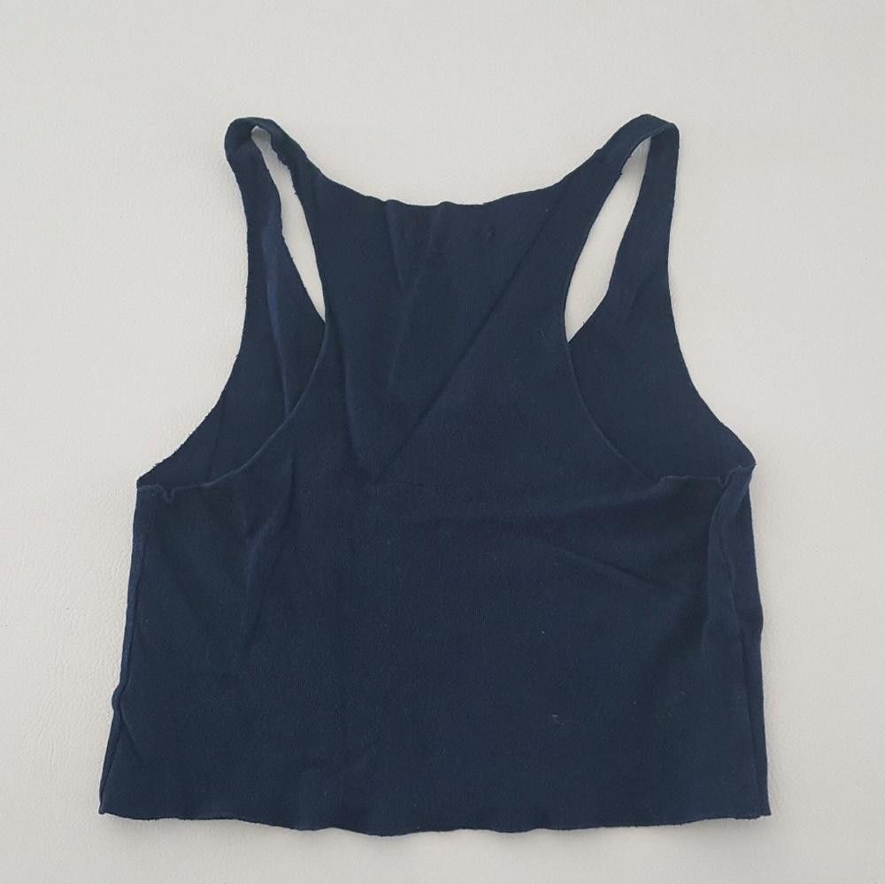 Designer Navy Basic Racerback Melville Cropped Cami Size ONE SIZE - 2 Thumbnail