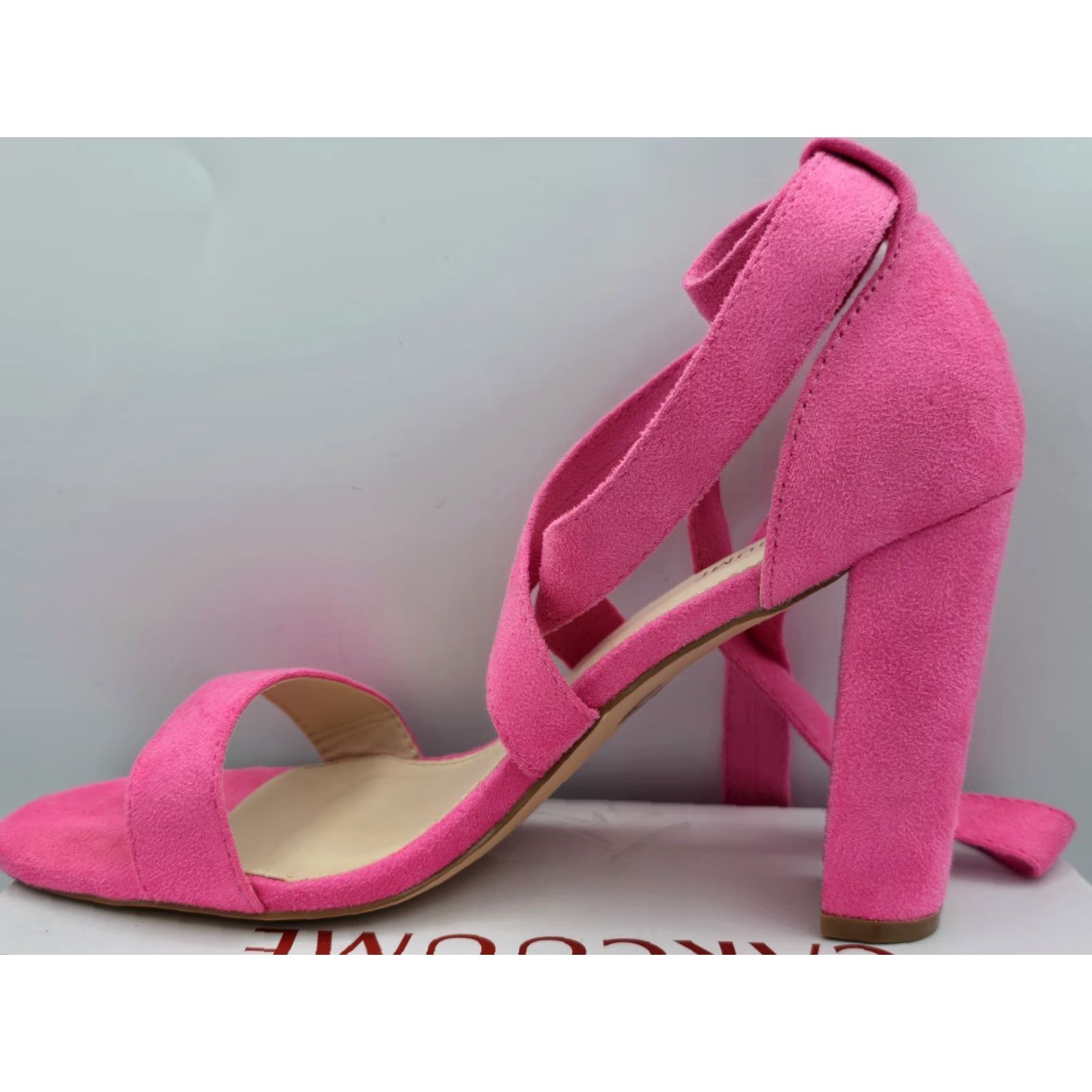 ELLERY Carcuume Ellery Shoes Women’s 9 PINK Platform Heel Ankle Wrap Open Toe Block Heel Party/Cocktail Womens 90s Going Out (Sash) Shoes Size US 9 / IT 39 - 7 Thumbnail