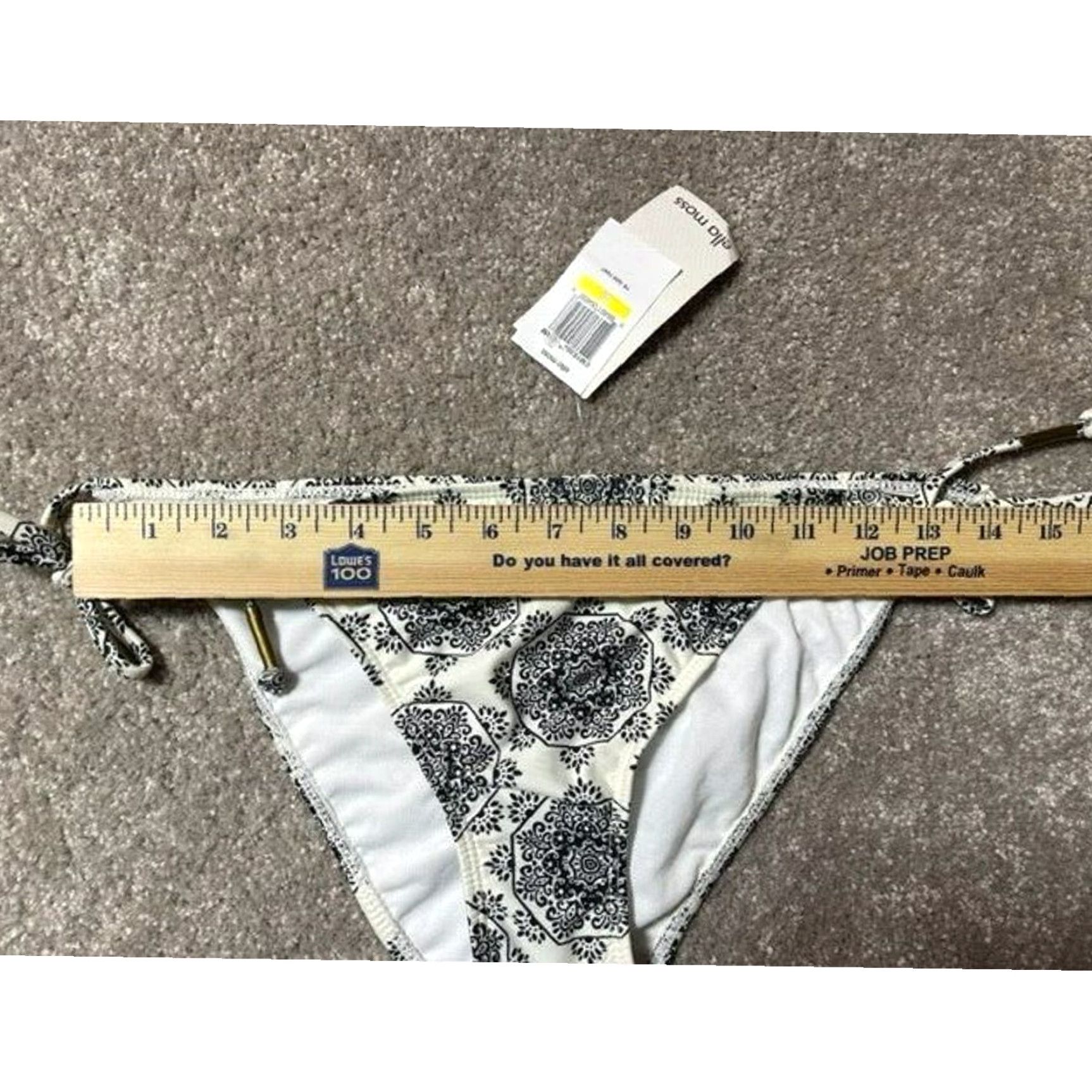 Vintage Ella Moss Bikini Bottom M White Floral Beach Retro 70s Medallion Boho Chic Minimalist Womens Size 32" / US 10 / IT 46 - 4 Thumbnail