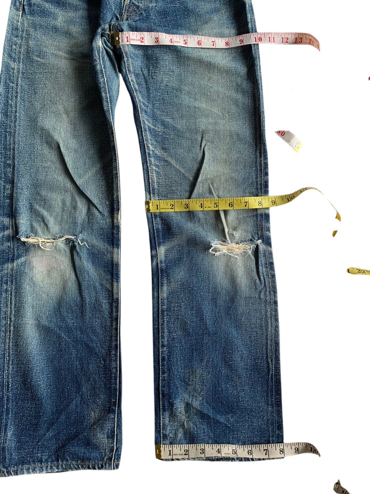 Vintage Vintage 45Rpm Selvedge Button Fly Rusty Distressed Denim Size US 27 - 20 Thumbnail