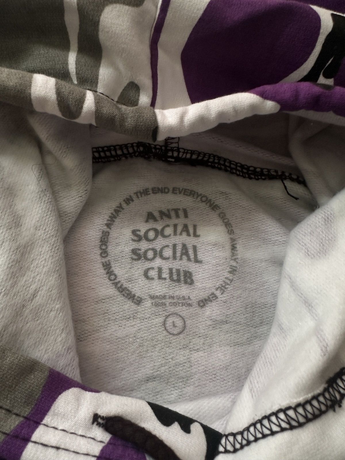 Anti Social Social Club × Vintage Anti Social Social Club Purple Camo Hoodie Size US L / EU 52-54 / 3 - 3 Thumbnail