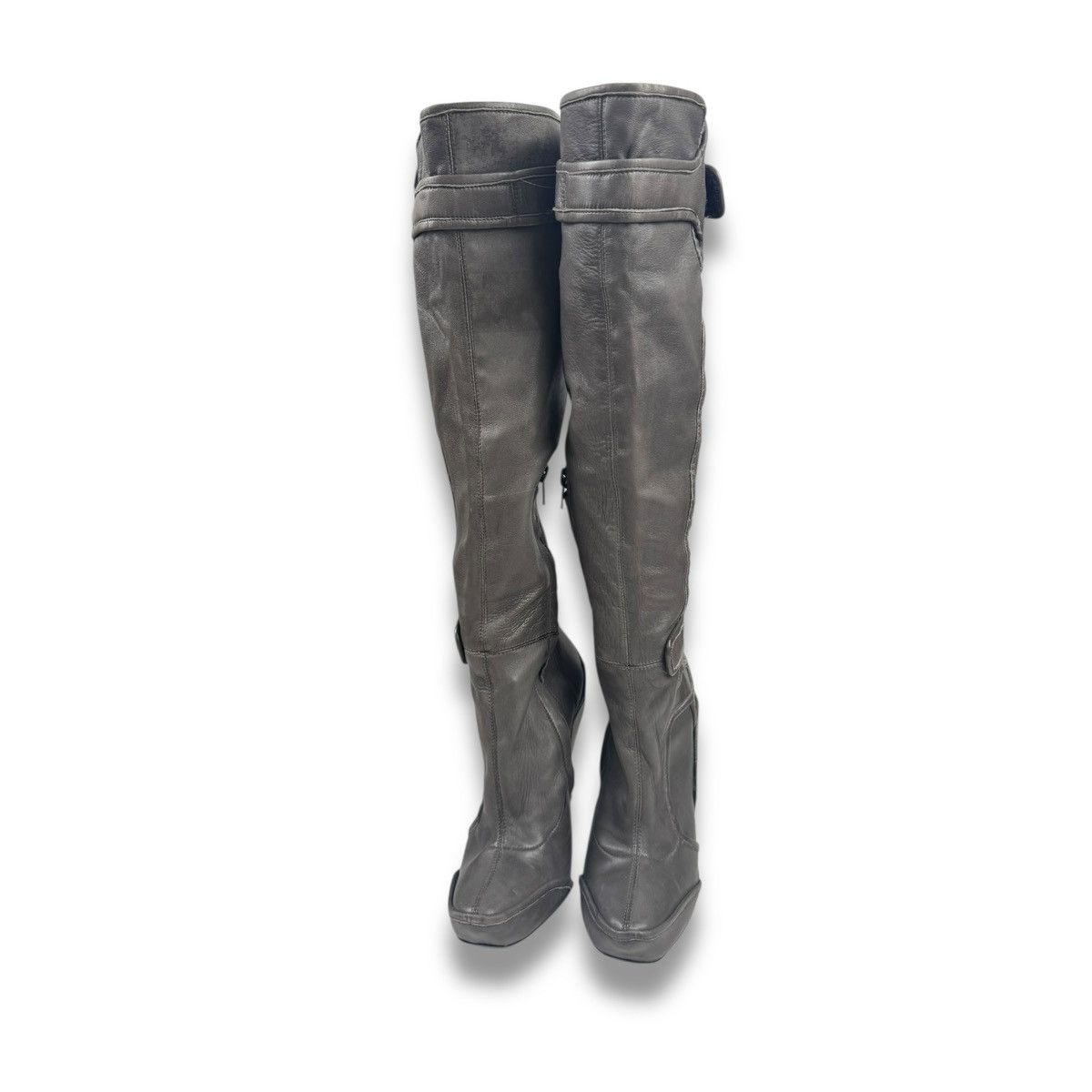 Celine AW08 Runway Strapped Moto Leather Biker Boots Size US 7 / IT 37 - 9 Thumbnail