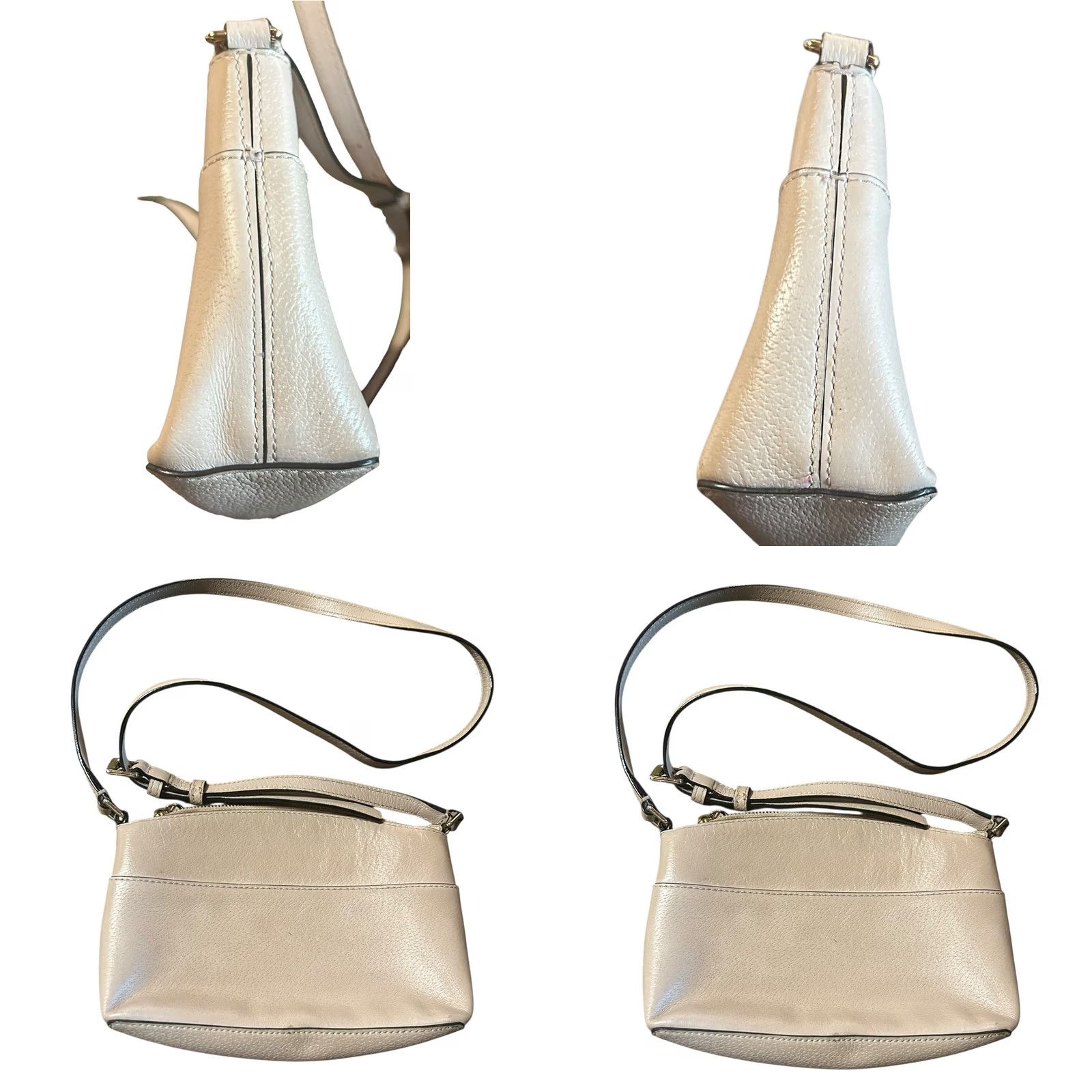 Vintage kate spade new york Cobble Hill Crossbody Bag Purse Taupe Small Leather Pebbled Zip Adjustable Strap Women Mens? No; Women Size ONE SIZE - 8 Thumbnail