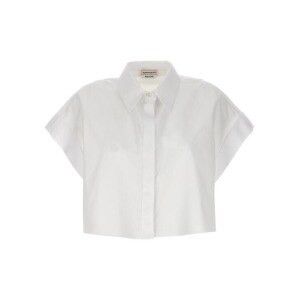 Alexander McQueen o1srvl11e0326 Crop Shirt in White Size L / US 10 / IT 46 - 1 Preview