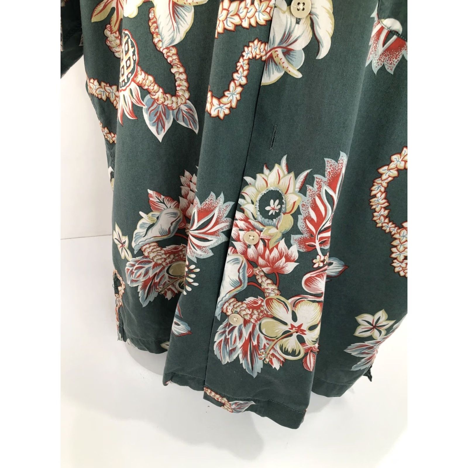 Vintage Polo Sport Ralph Lauren Vintage Hawaiian Aloha Floral L / XL Tall Shirt Short Sleeve Button-Up Men Green LT 90s Concert Theme Boys Girls Mens Womens Size US L / EU 52-54 / 3 - 3 Thumbnail