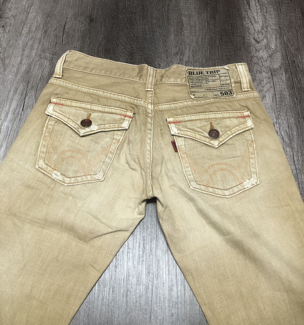 Edwin × Vintage Vintage Edwin 503 Blue Trip Flare Jeans Unisex Size US 30 / EU 46 - 14 Thumbnail