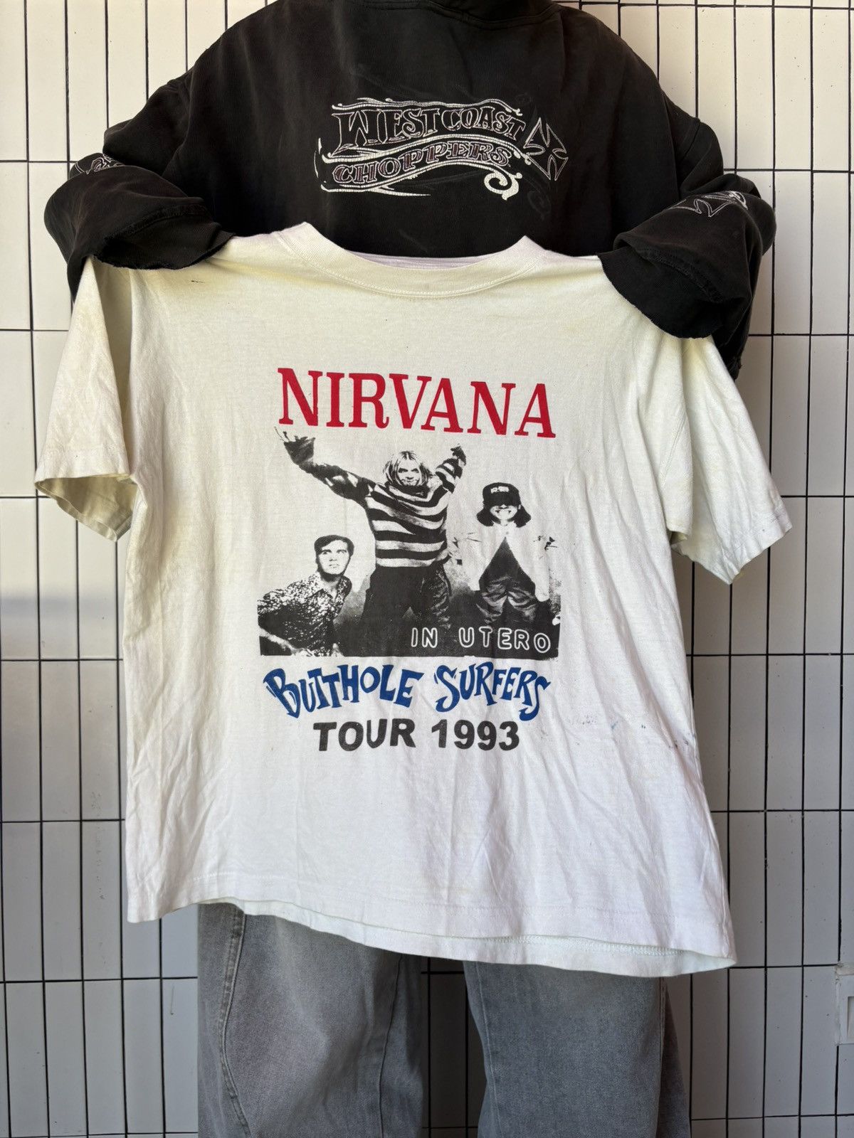 Band Tees Rare Bootlegs Nirvana in utero Butthole Surfers tour 1993 Size US L / EU 52-54 / 3 - 5 Thumbnail