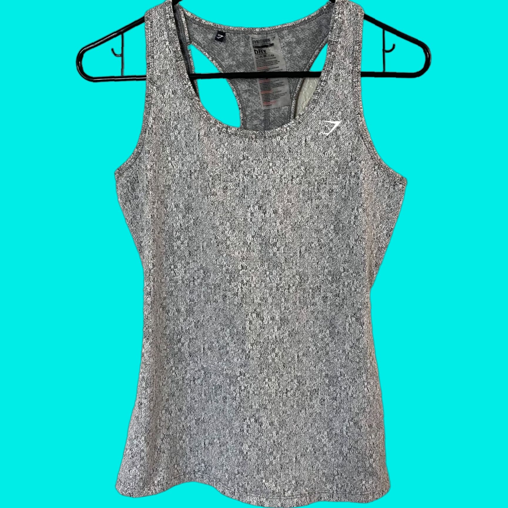 Gymshark VINTAGE Gymshark Fleur Texture Cross-Back Sports Tank Womens Small Gray Athletic Top Size S / US 4 / IT 40 - 1 Thumbnail