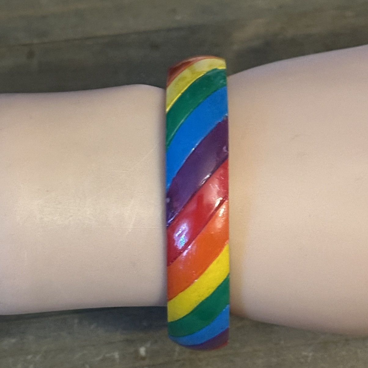 Vintage Vintage wooden rainbow bangle bracelet Size ONE SIZE - 3 Thumbnail