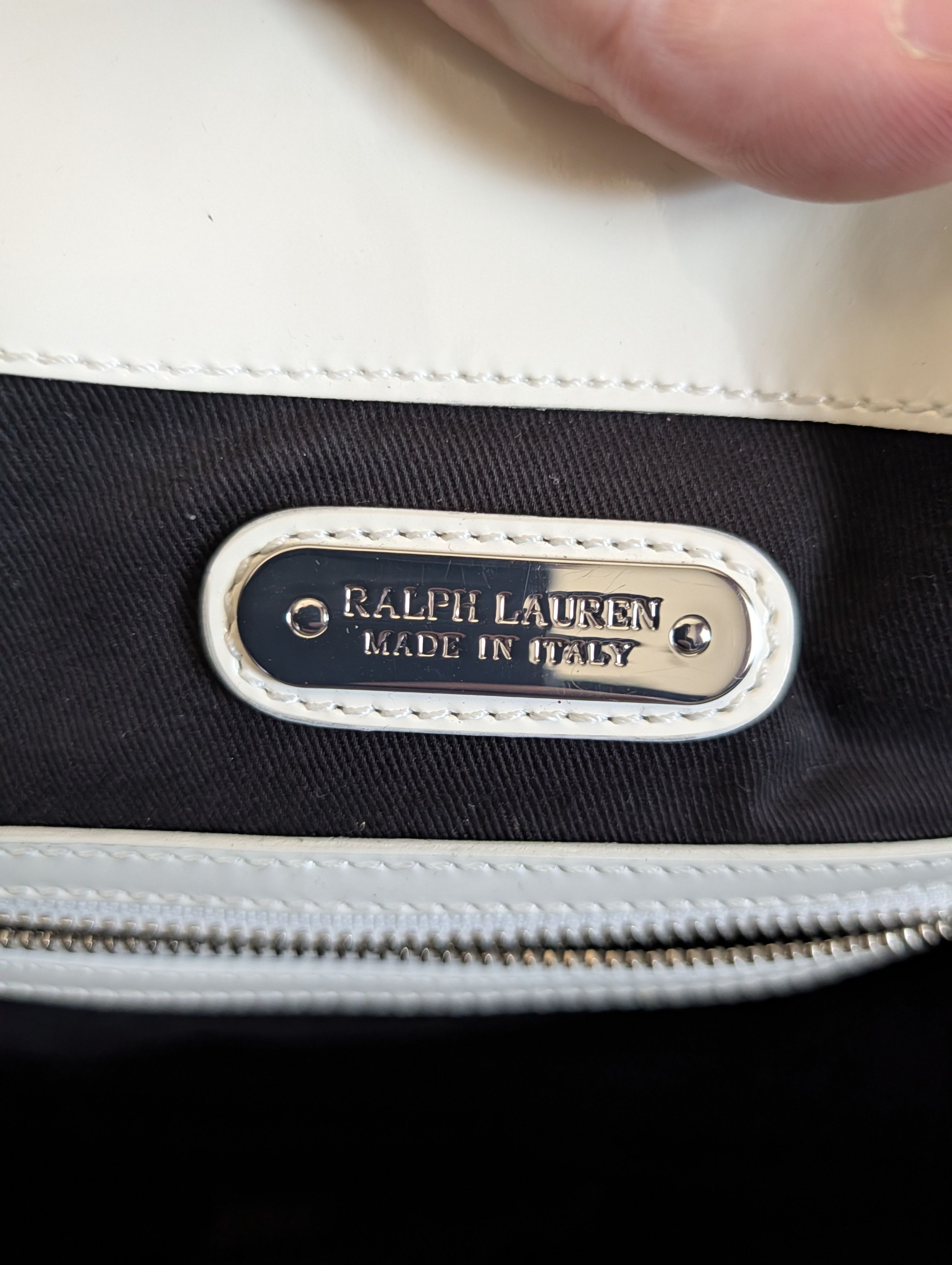 Ralph Lauren Mainline made in Italy logo plaque patent leather handbag Size ONE SIZE - 12 Thumbnail