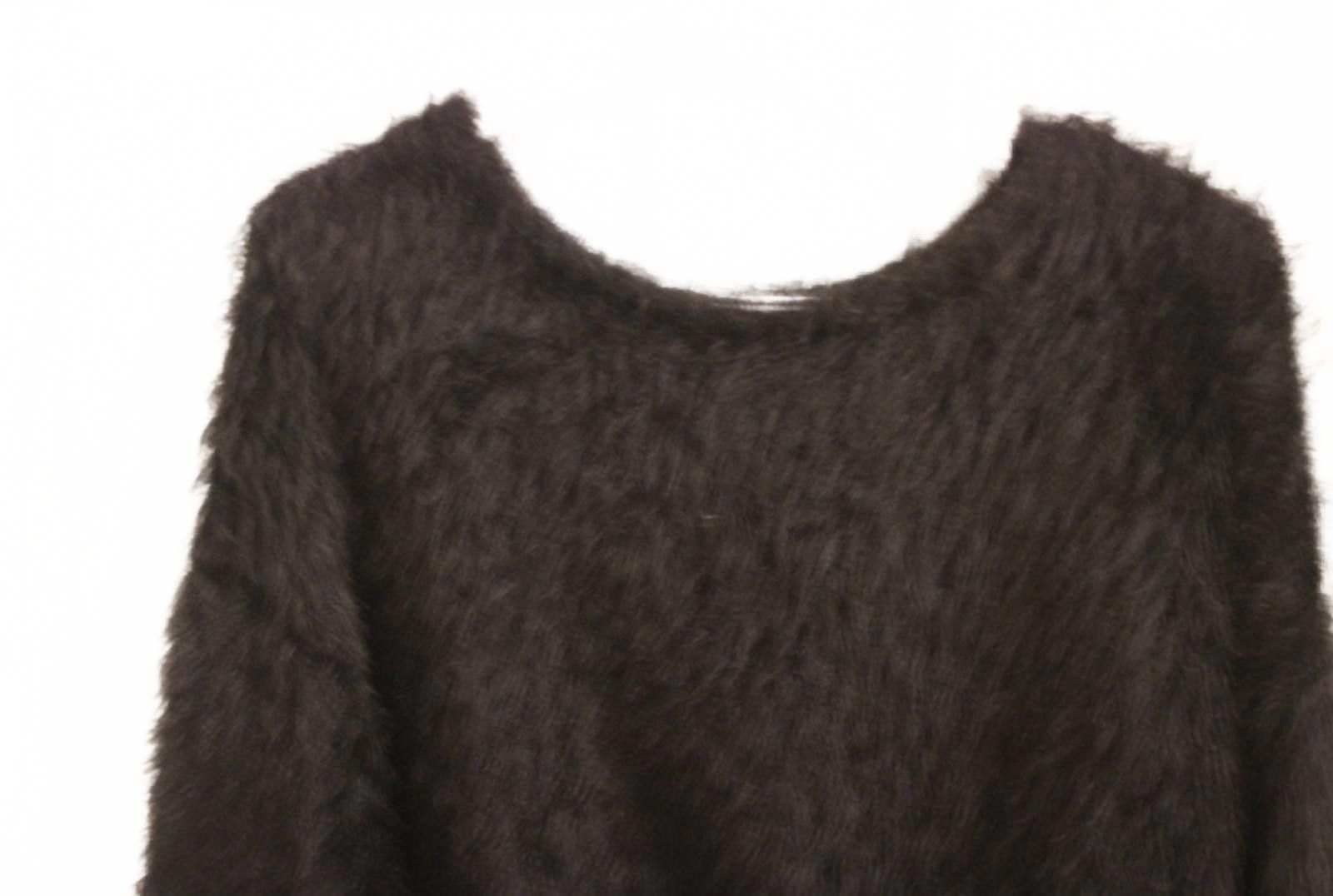 Zara Zara Cozy Black Fuzzy Cropped Long Sleeve Sweater Sz Small Size S / US 4 / IT 40 - 2 Thumbnail