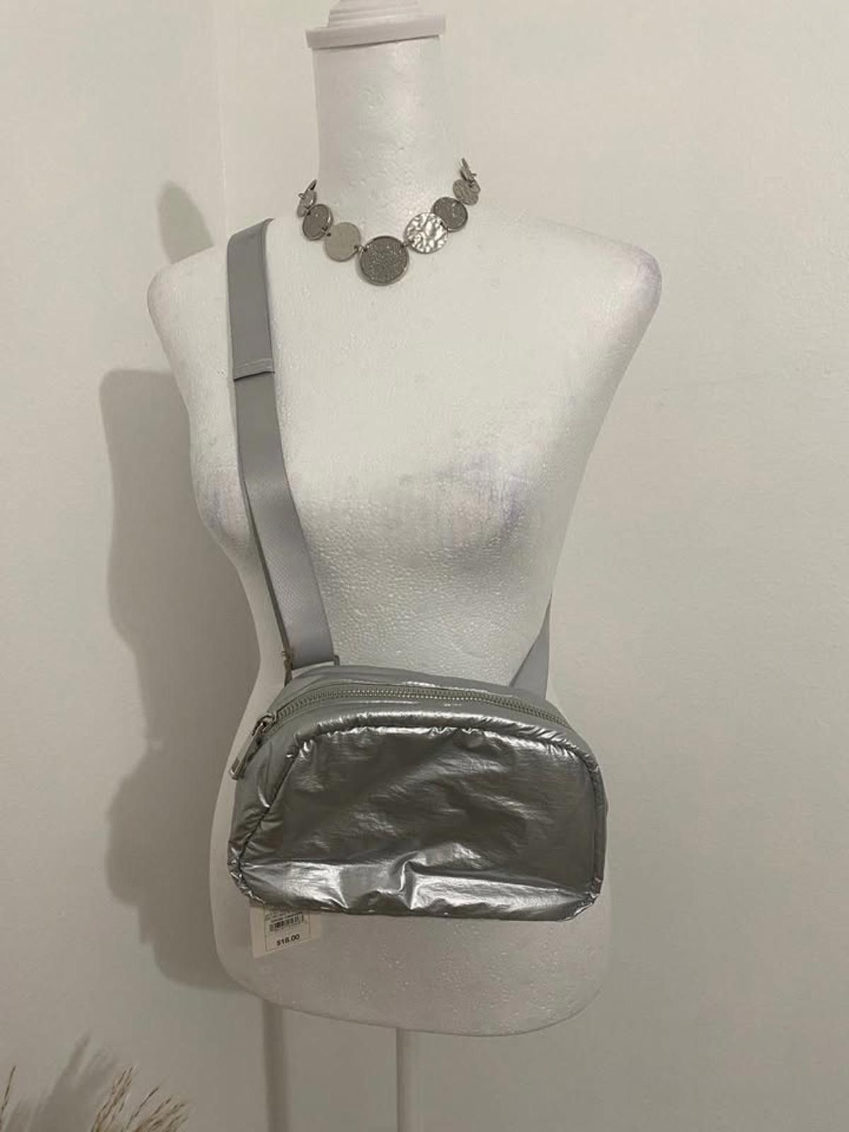 Designer Trendy Silver Crossbody Bag-New, Men's