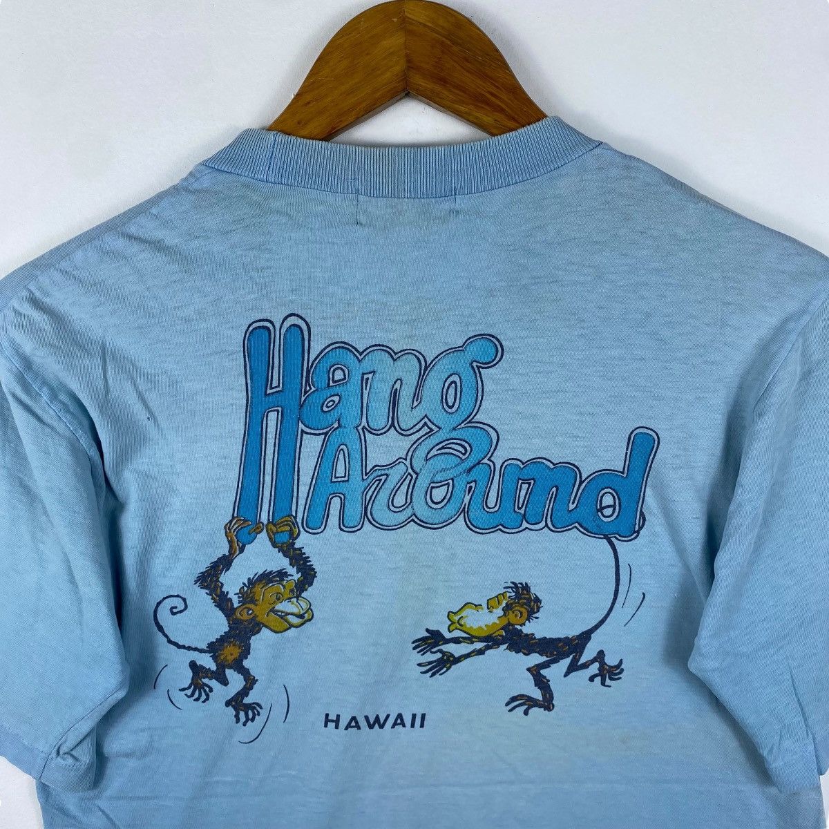 Vintage Vintage 80's HANG AROUND HAWAII Monkeys Play Brook Graphic Size US M / EU 48-50 / 2 - 2 Thumbnail