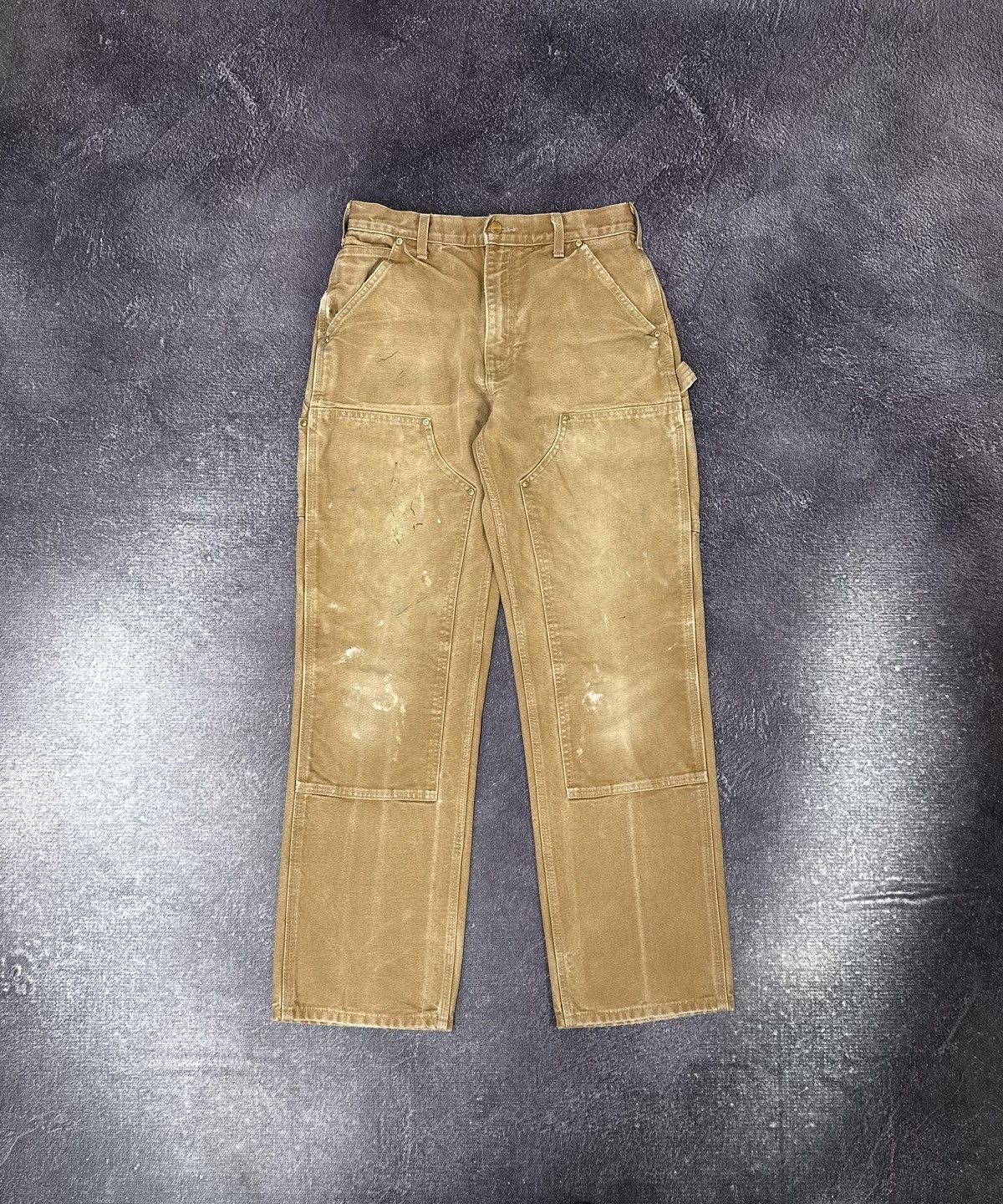 image of 90's Carhartt Double Knee Faded Tan Baggy Work Pants, Men's (Size 30)