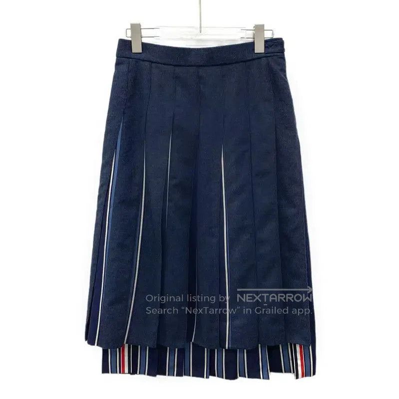 Thom Browne Thom Browne Navy Wool Pleated Skirt . Size 23" - 1 Thumbnail