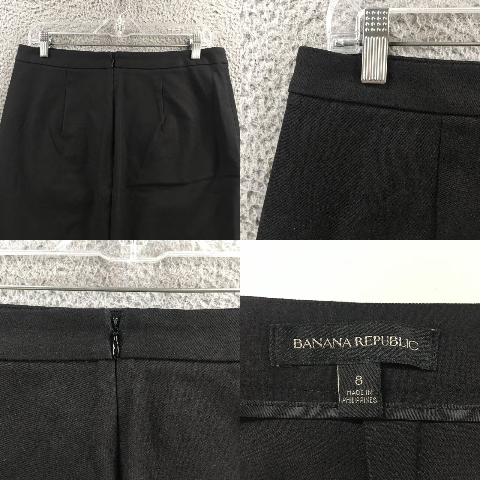 Banana Republic Banana Republic Skirt Womens 8 Midi Pencil Black Cotton Blend Zip Up Casual Size 30" / US 8 / IT 44 - 8 Thumbnail