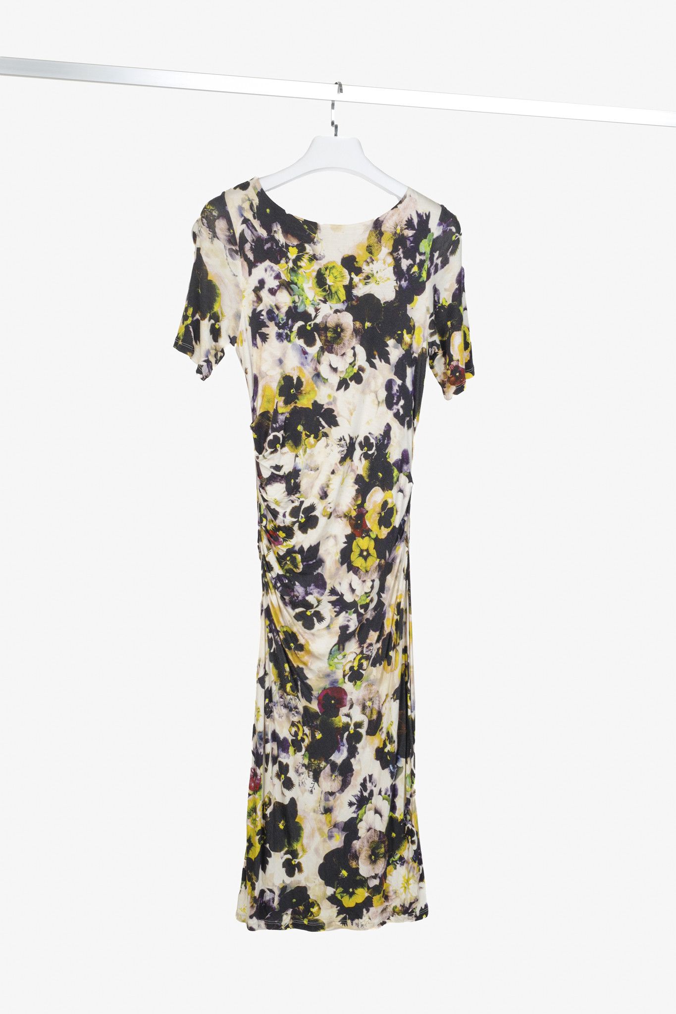 Paul Smith Paul Smith Black Label White Floral Jersey Midi Dress Size L / US 10 / IT 46 - 2 Thumbnail