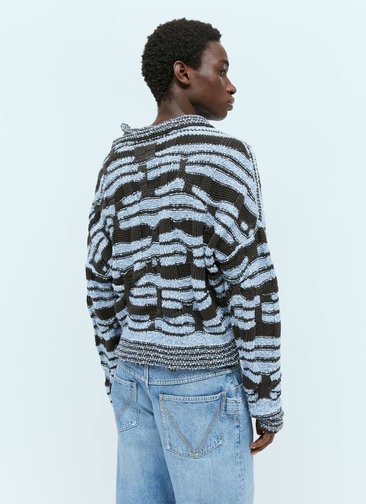 Bottega Veneta Bottega Veneta Distorted Stripe Cotton Sweater Size US M / EU 48-50 / 2 - 4 Thumbnail