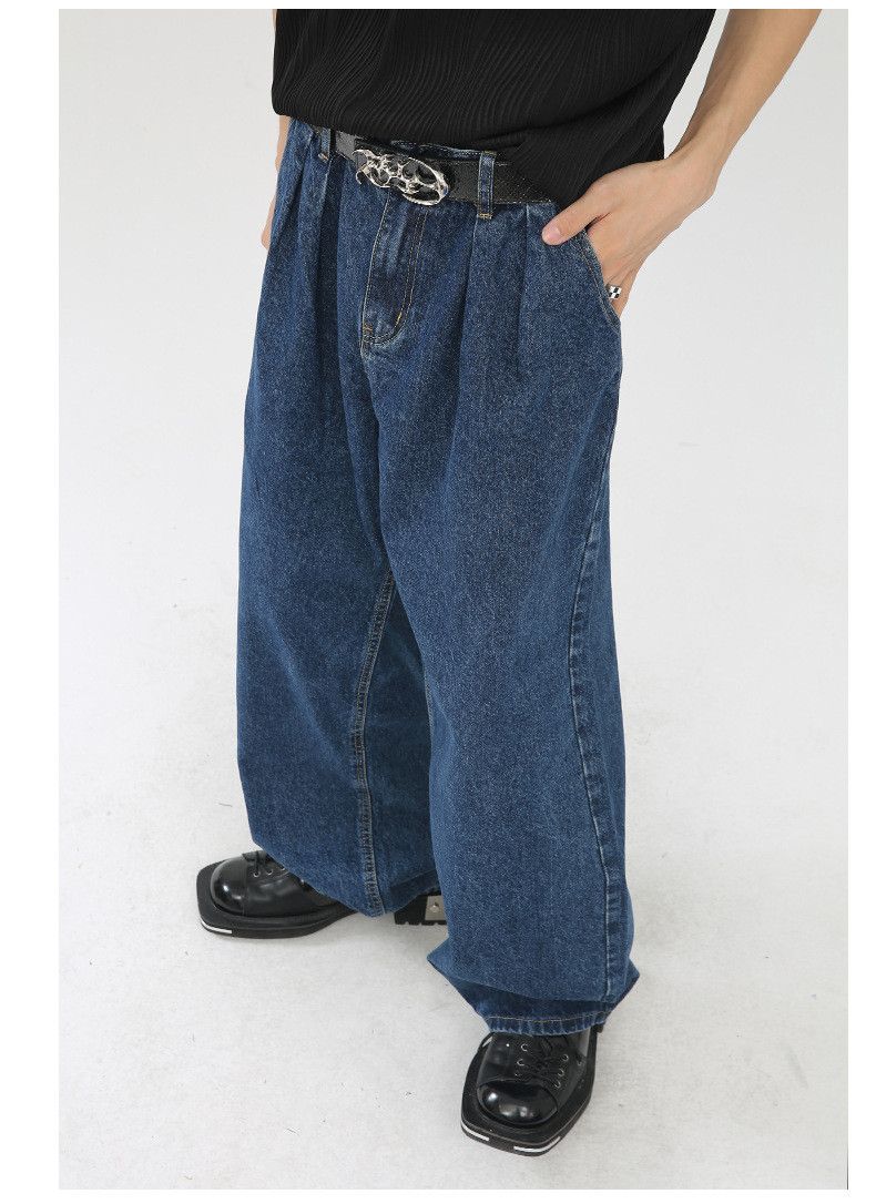 Japanese Brand × Jean Men's loose washed wide-leg straight jeans Size US 32 / EU 48 - 5 Thumbnail