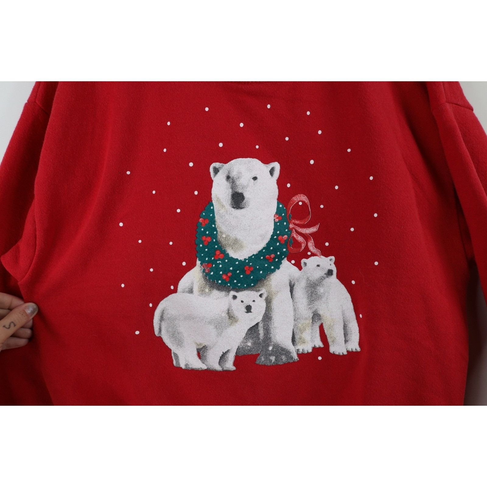 Orvis Vintage 90s Orvis Christmas Polar Bear Sweatshirt Size M / US 6-8 / IT 42-44 - 4 Thumbnail