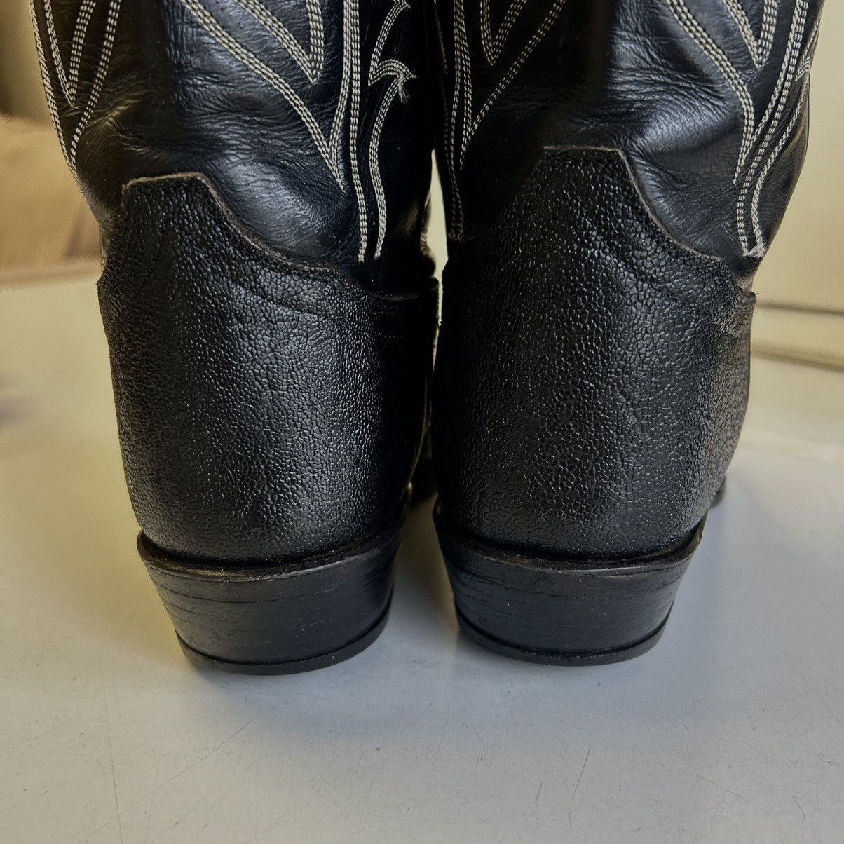 Tony Lama Vtg Tony Lama SPOTTED AFRICAN HIPPO Skin Leather Cowboy Boot Size US 9 / EU 42 - 7 Thumbnail