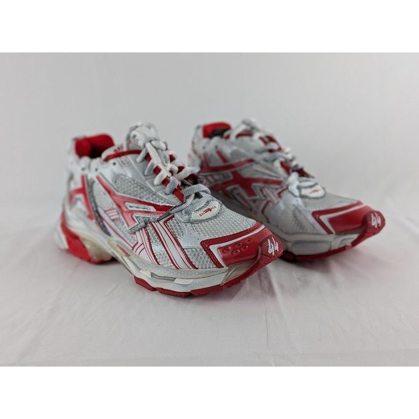 Balenciaga o1rshd1 Bicolor Mesh Runner in White/Red Size US 11 / EU 44 - 7 Thumbnail