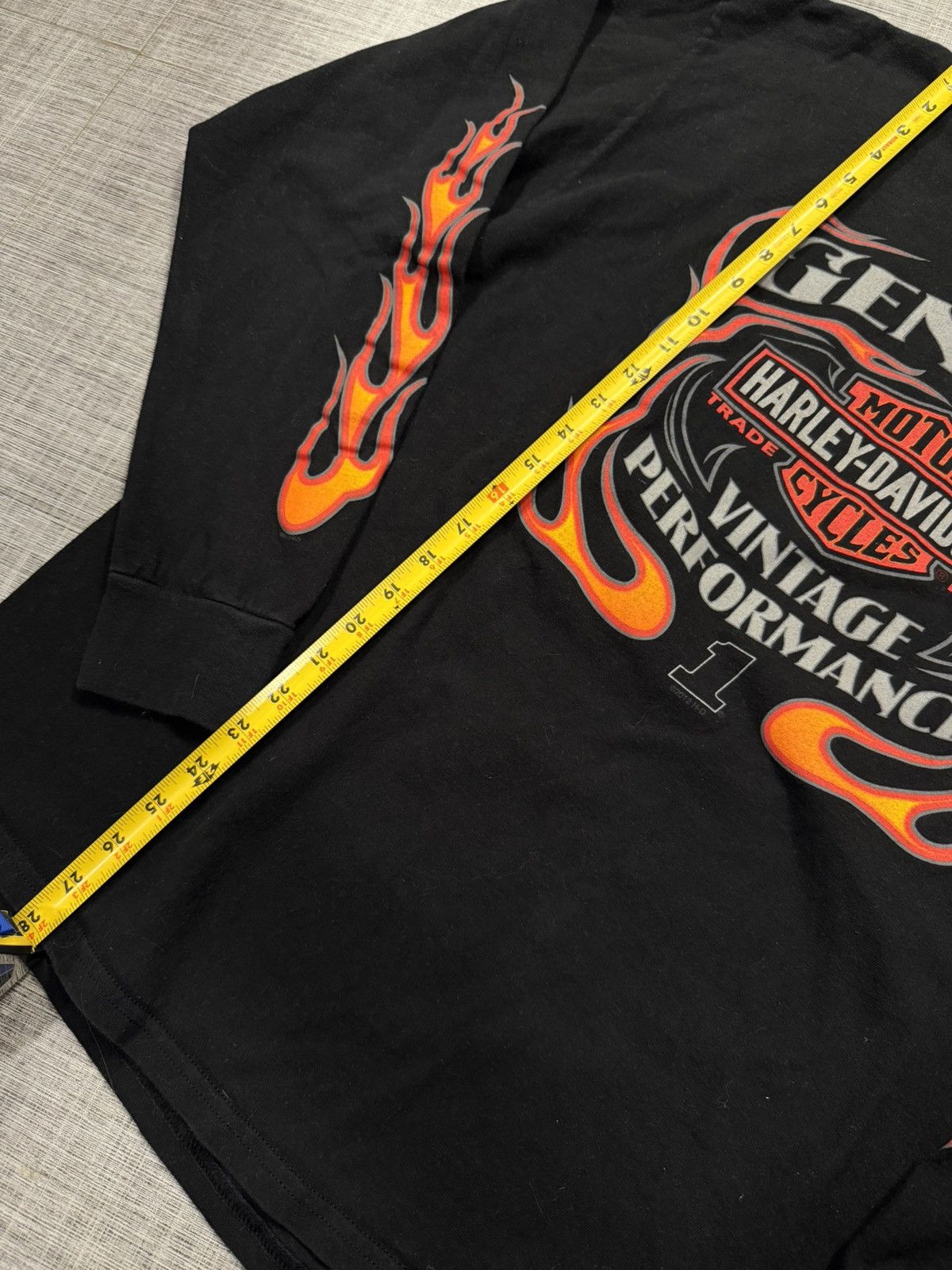 Harley Davidson Late 2000s Vintage Harley Davidson Flame LongSleeve Tee Size US XL / EU 56 / 4 - 4 Thumbnail