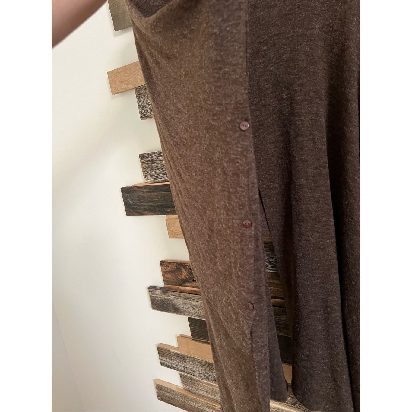 Other Patrizia Luca Women’s Poncho Sweater cover Button side brown high low Size L / US 10 / IT 46 - 7 Thumbnail
