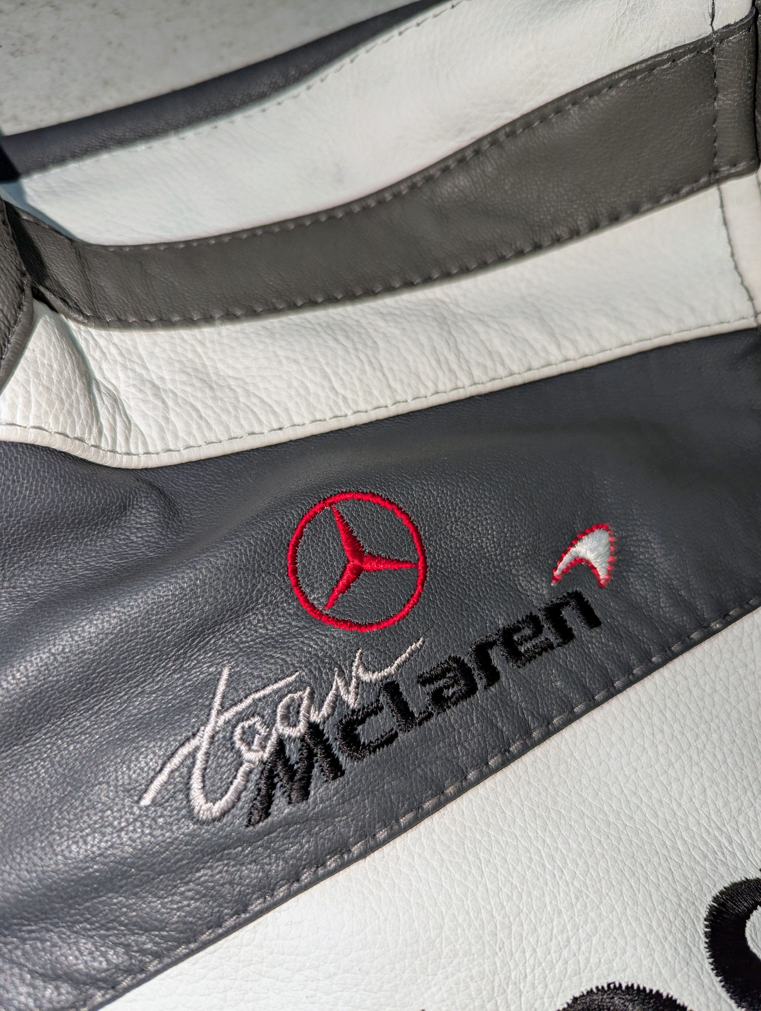 Vintage 🔥 Mercedes-benz RACING LEATHER JACKET RARE STREETWEAR L Size US L / EU 52-54 / 3 - 6 Thumbnail