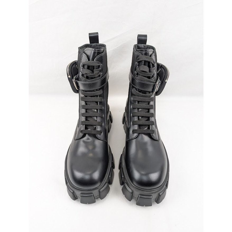 o1rshd1 Strapped Pouch Combat Boots 13 Prada - 13.5 US