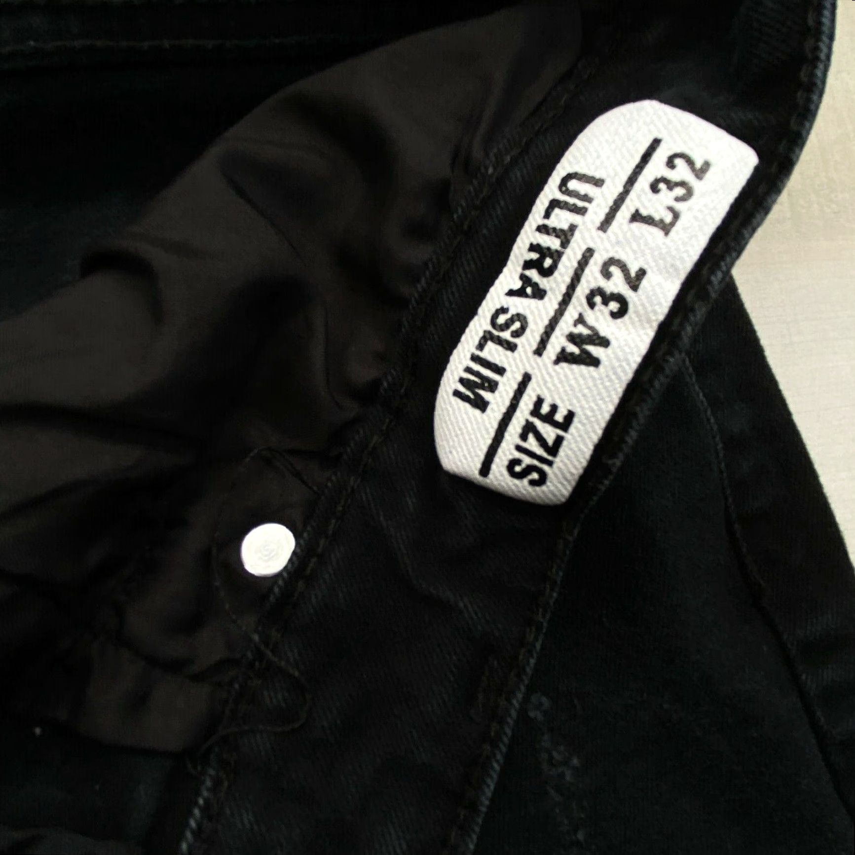 Denime Argonaut Nation Mens Skinny Jeans 32x32 (30x29 Actual) Black Denim Ultra Slim Size US 32 / EU 48 - 5 Thumbnail