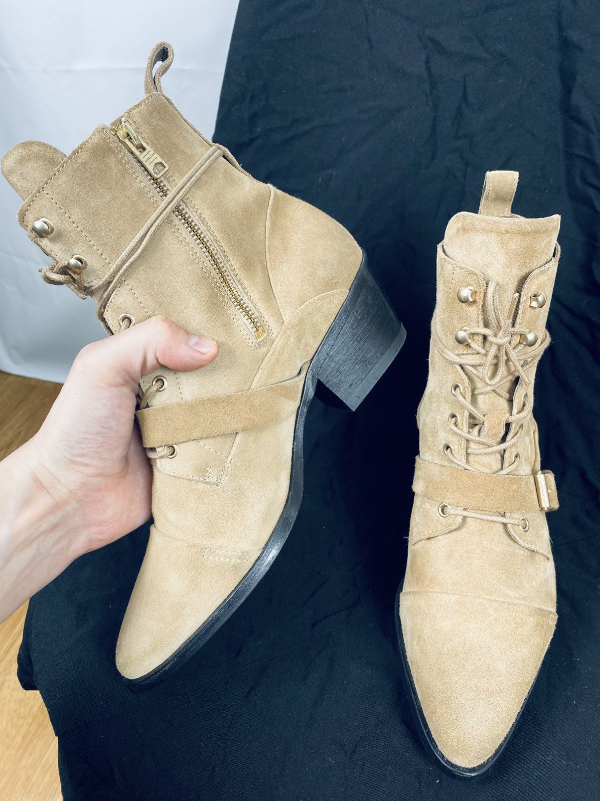 Allsaints All Saints Suede Boots Monk Strap Lace Up size 40 Size US 10 / IT 40 - 6 Thumbnail