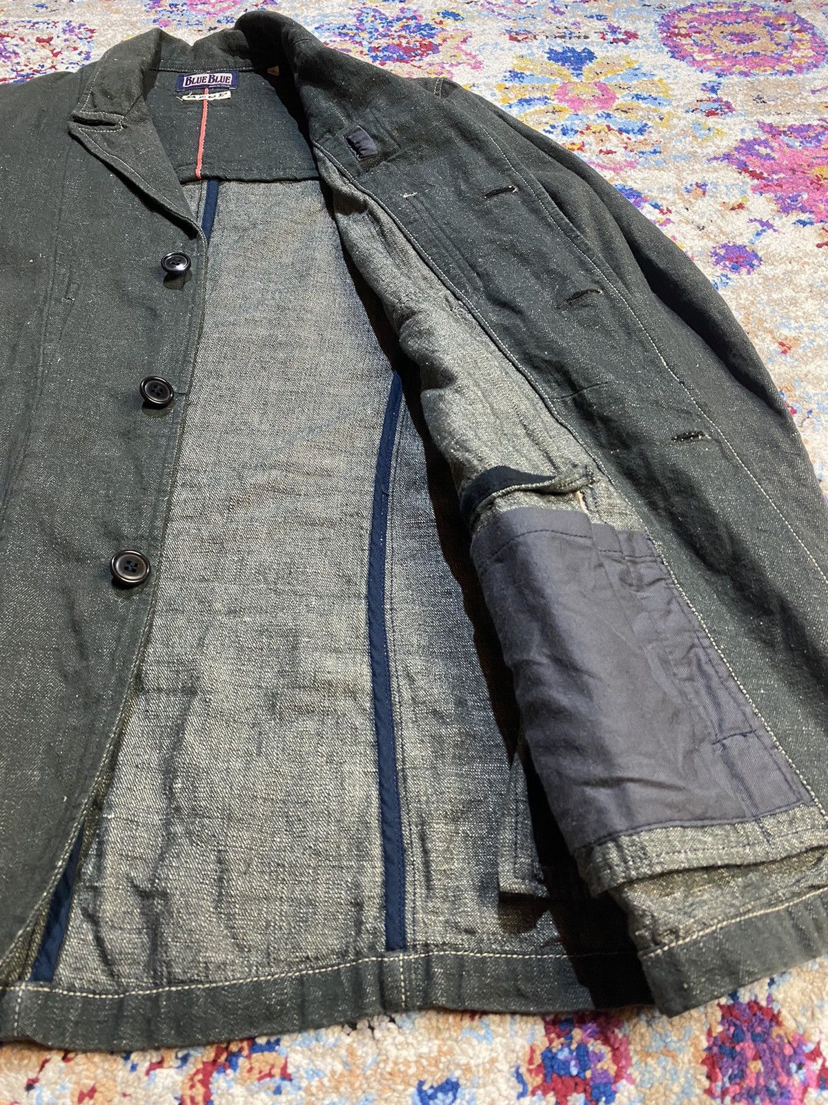 HOLLYWOOD RANCH MARKET × Vintage Blue Blue Hemp Selvedge Easy Light Denim Work Jackets Size US S / EU 44-46 / 1 - 8 Thumbnail