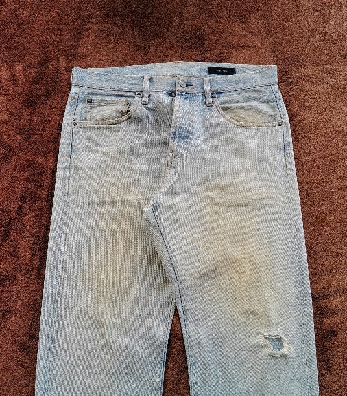 Japanese Brand Global Work Selvedge 3Quarter Short Denim Jeans Size US 34 / EU 50 - 3 Thumbnail