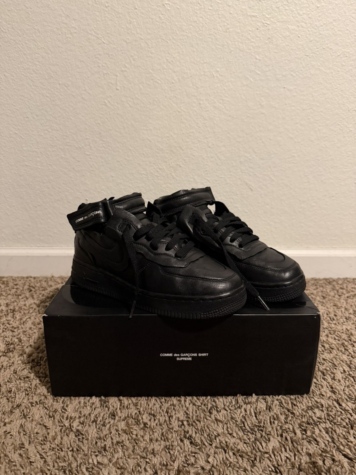 Comme des Garcons Homme Plus × Nike Nike Air Force 1 Mid Comme des Garcons Black Size US 5 / EU 37 - 1 Thumbnail
