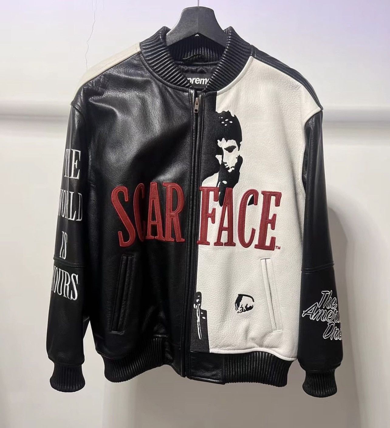 Supreme scarface leather jacket small Outerwear