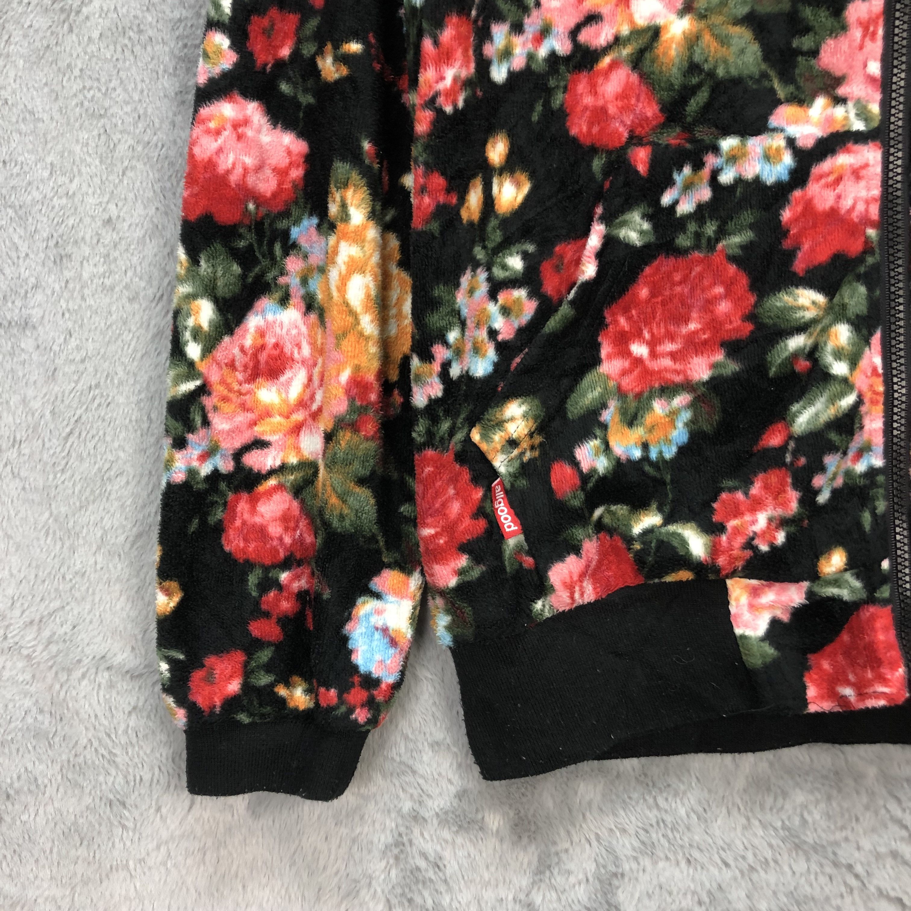 Japanese Brand ALLGOOD HATERS CREW BIG LOGO FLORAL FLEECE HOODIES #5597-200 Size US S / EU 44-46 / 1 - 20 Thumbnail