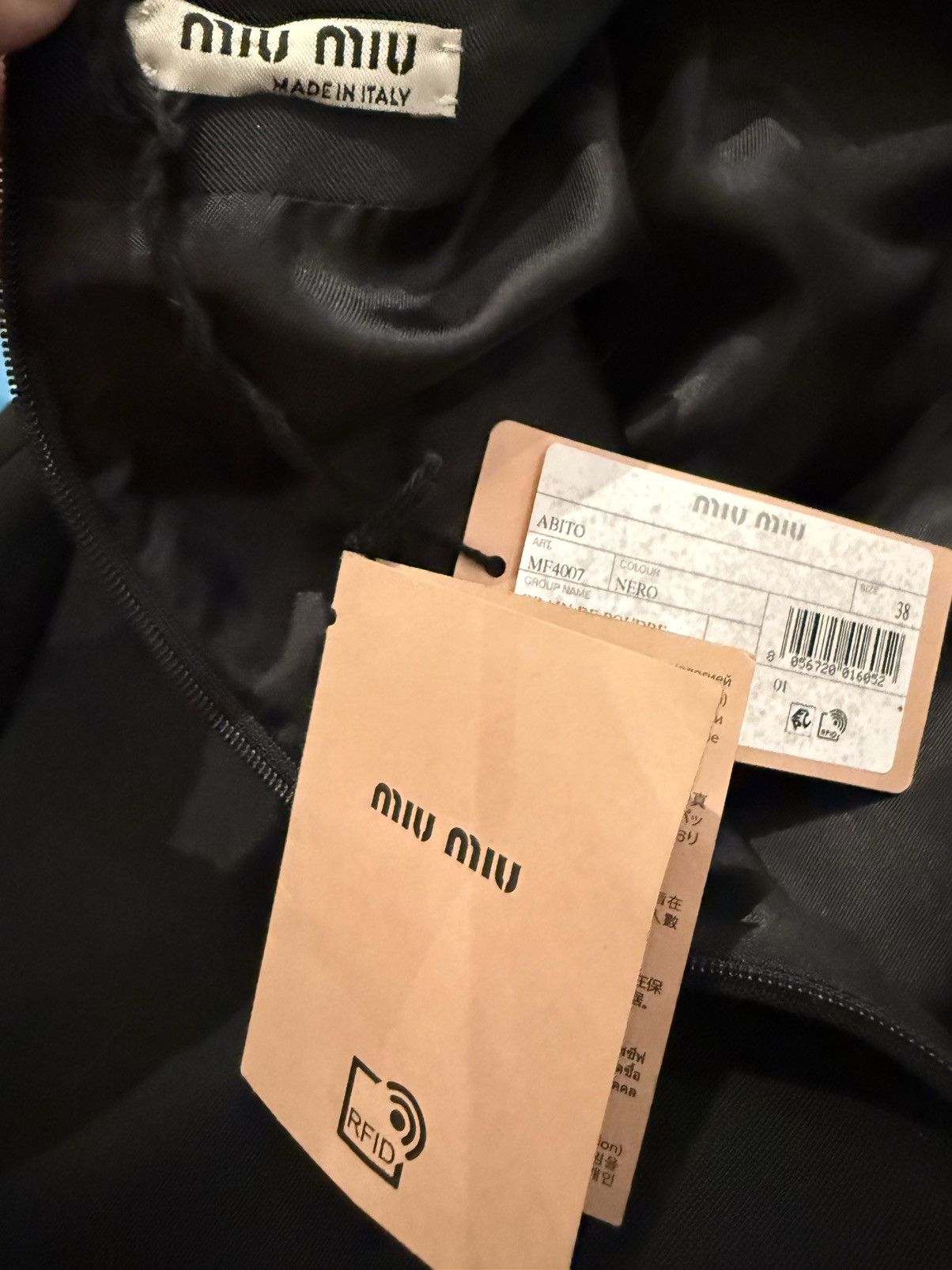 Miu Miu Miu Miu Grain De Poudre Mini Dress w/ Bow size 38 Size XS / US 0-2 / IT 36-38 - 6 Thumbnail