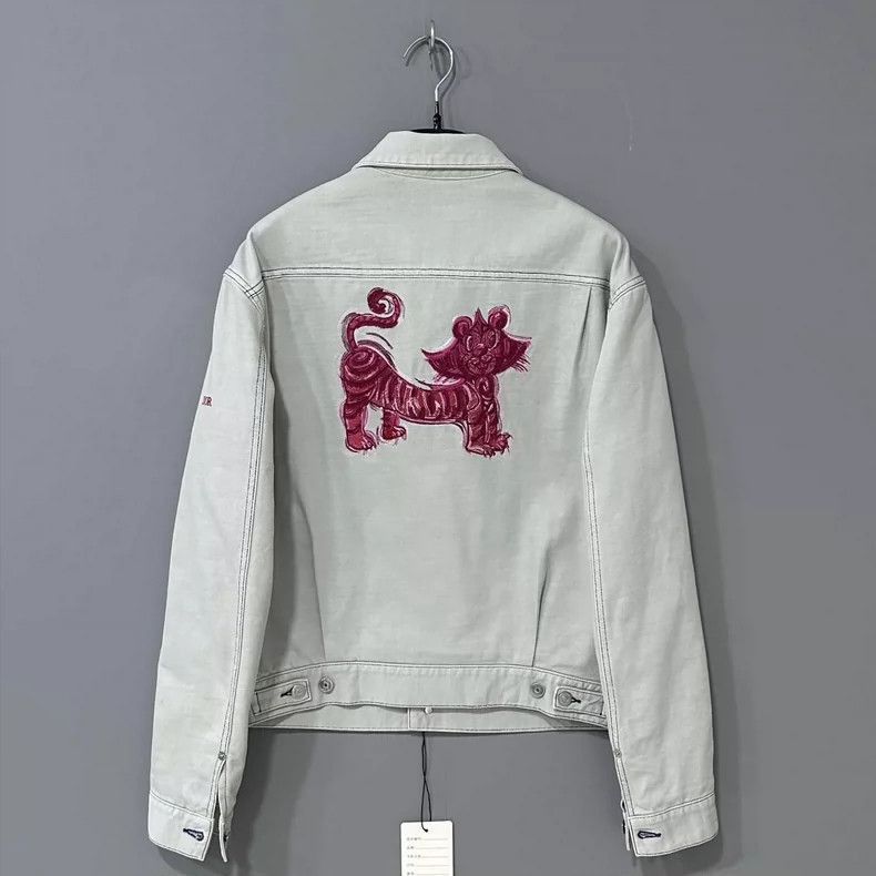 Dior Dior Tiger Embroidered Denim Jacket-2506 Size L / US 10 / IT 46 - 3 Thumbnail