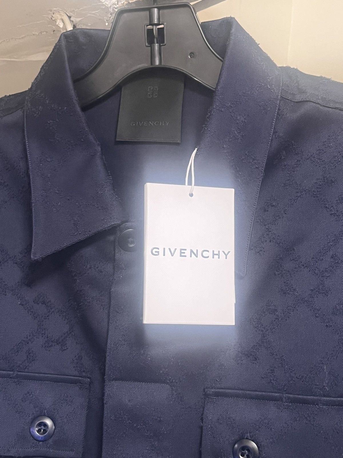 Givenchy Monogram Jacquard Button-Down Shirt Sz 41(16) Size US L / EU 52-54 / 3 - 4 Thumbnail