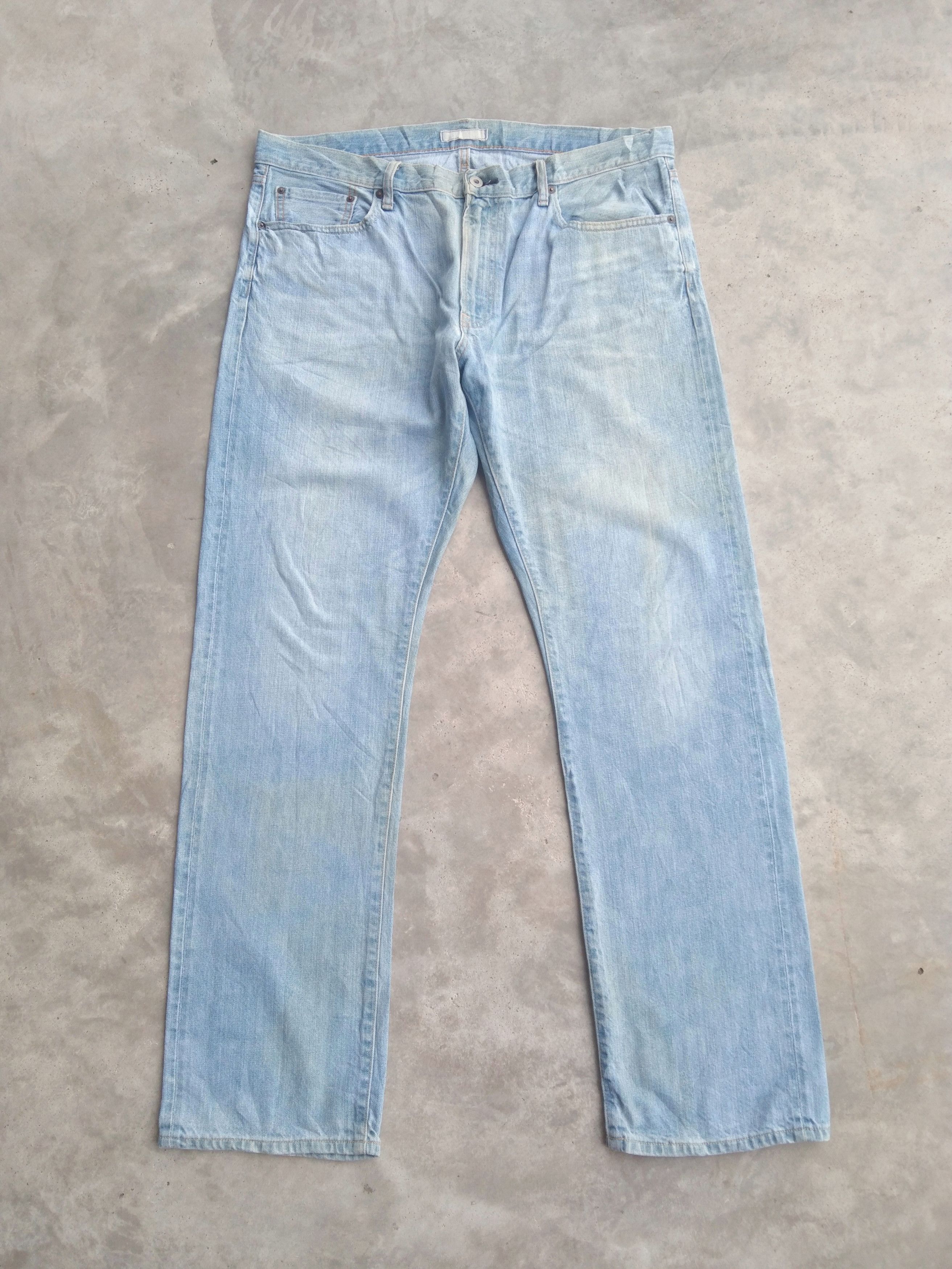 Japanese Brand Vintage Redline Uniqlo Faded Blue Selvedge Jeans 38x34 Size US 38 / EU 54 - 1 Thumbnail