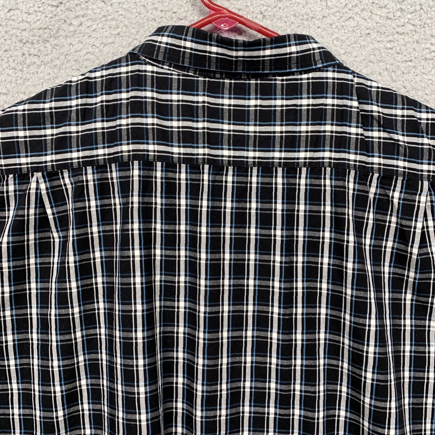 Wrangler Wrangler Button-Up Shirt Men’s 2XL Short Sleeve Black Blue White Plaid Shirt, 100% Cotton, Button Closure, 46 in Chest, Regular Fit, Big & Tall, Men Size US XXL / EU 58 / 5 - 5 Thumbnail