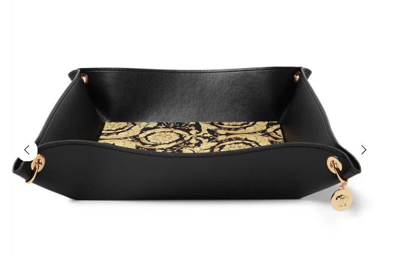 Versace SIGNATURE leather desk catchall barocco yellow Tray key Size ONE SIZE - 5 Thumbnail