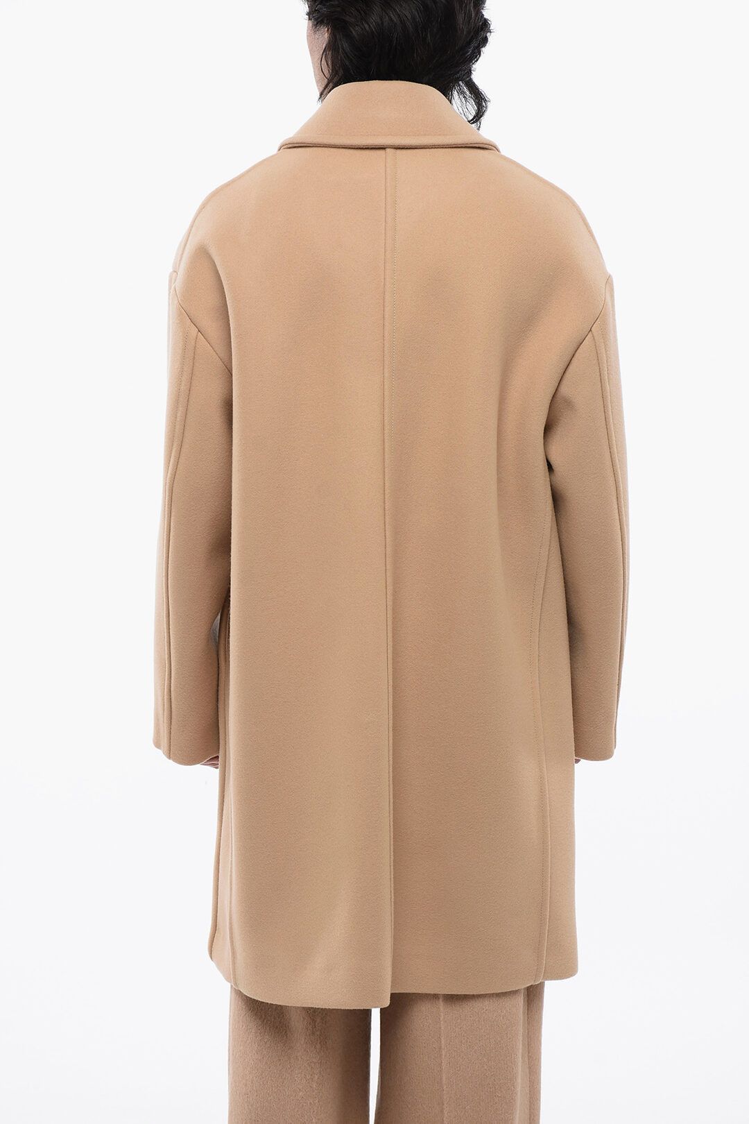 Jil Sander og1mm0625 Wool Double Breasted Coat in Beige Size US S / EU 44-46 / 1 - 2 Thumbnail