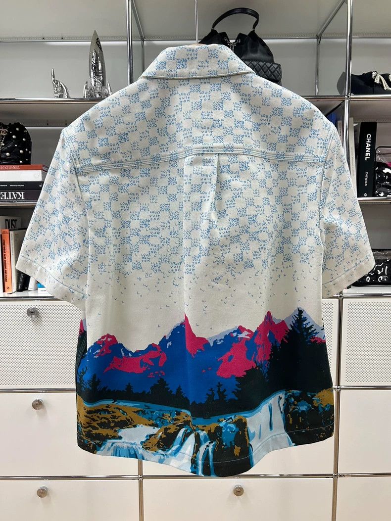 Louis Vuitton Louis Vuitton Painted Snow Mountain Denim Short Sleeve Shir Size US S / EU 44-46 / 1 - 6 Thumbnail