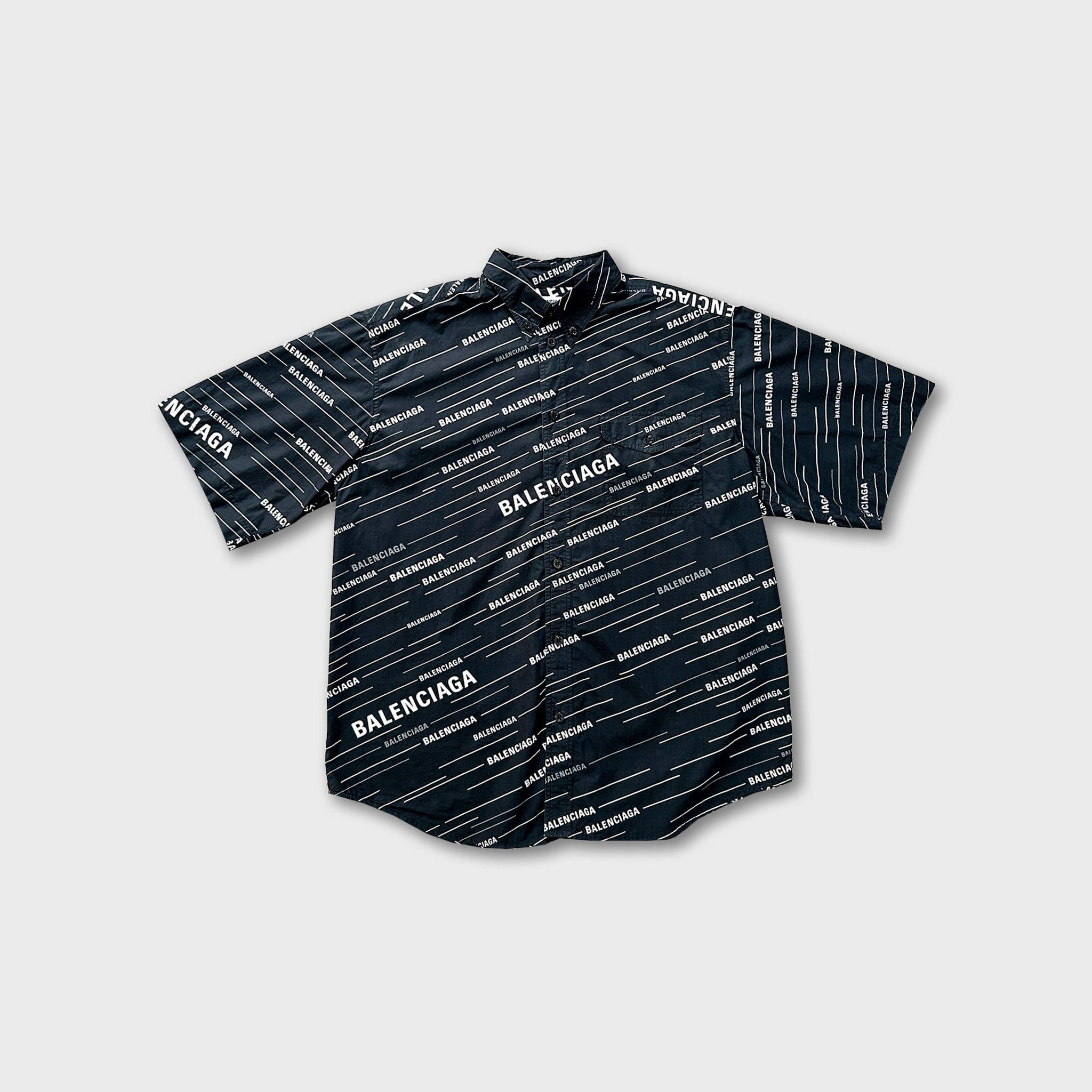 Balenciaga Balenciaga All Over Logo Shirt Size US XL / EU 56 / 4 - 1 Thumbnail