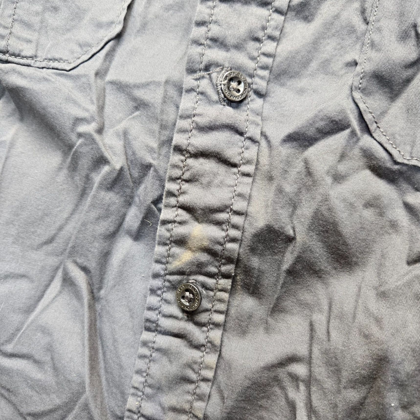 French Connection VINTAGE? No. This is French Connection Shirt, Gray Short Sleeve Button-Up with Pockets - Men S, Cotton Blend, Plaid Pattern, Classic Style Size US S / EU 44-46 / 1 - 6 Thumbnail