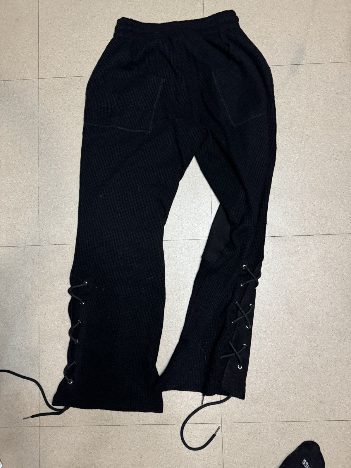 If Six Was Nine × Japanese Brand × Le Grande Bleu (L.G.B.) Rare Waffle Paneled hybrid sweatpants Size US 32 / EU 48 - 3 Thumbnail