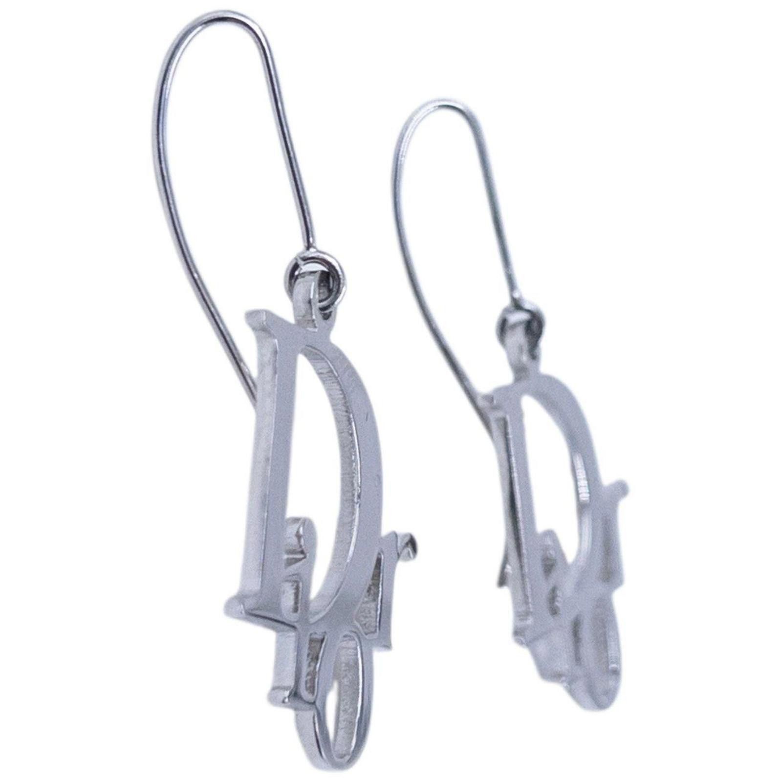 Dior Vintage 2000s Dior Silver Logo Earrings Size ONE SIZE - 3 Thumbnail